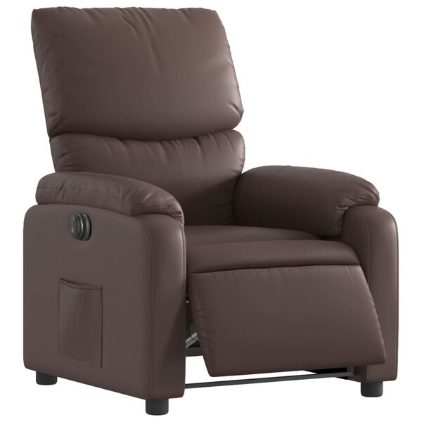 vidaXL Fauteuil inclinable &eacute;lectrique Marron Similicuir