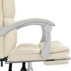 vidaXL Fauteuil inclinable de bureau Crème Similicuir