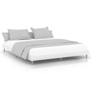 vidaXL Cadre de lit sans matelas blanc 140x200 cm bois d'ing&eacute;nierie