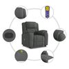 vidaXL Fauteuil de massage inclinable Gris fonc&eacute; Tissu