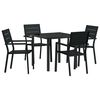 vidaXL Ensemble de salle &agrave; manger pour jardin 5 pc Noir