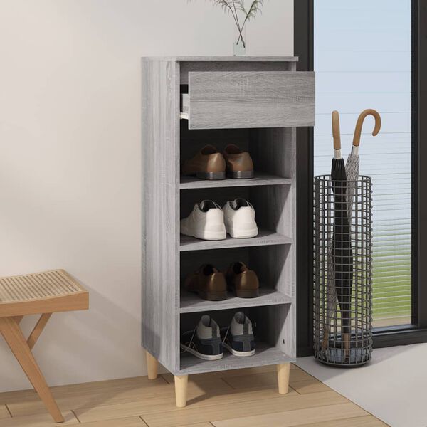 vidaXL Armoire &agrave; chaussures Sonoma gris 40x36x105 cm Bois d'ing&eacute;nierie