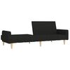 vidaXL Canap&eacute;-lit &agrave; 2 places avec repose-pied Noir Tissu