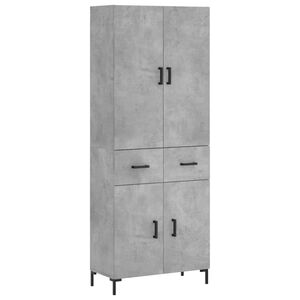 vidaXL Buffet haut Gris b&eacute;ton 69,5x34x180 cm Bois d'ing&eacute;nierie