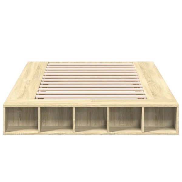 vidaXL Cadre de lit sans matelas ch&ecirc;ne sonoma 140x190 cm