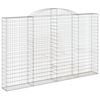 vidaXL Panier de gabions arqu&eacute; 300x30x180/200 cm Fer galvanis&eacute;