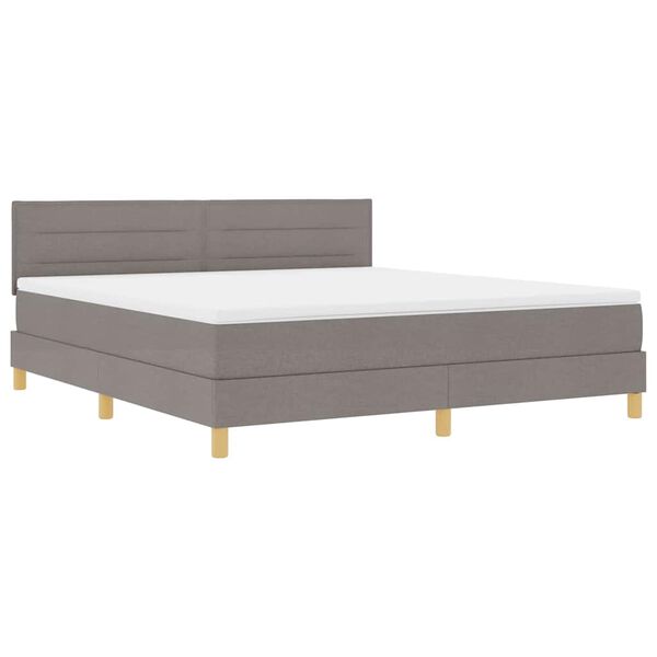 vidaXL Lit &agrave; ressorts avec matelas Taupe 180 x 200 cm tissu