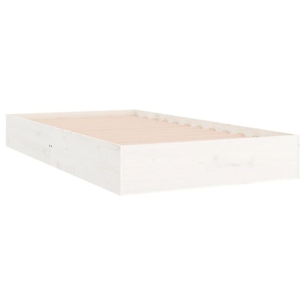 vidaXL Cadre de lit sans matelas blanc bois massif 100x200 cm