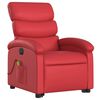 vidaXL Fauteuil inclinable de massage &eacute;lectrique rouge similicuir