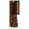 vidaXL Buffet haut Ch&ecirc;ne fum&eacute; 34,5x34x180 cm Bois d'ing&eacute;nierie