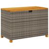 vidaXL Bo&icirc;te de rangement de jardin gris r&eacute;sine tress&eacute;e bois d'acacia