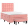 vidaXL Sommier &agrave; lattes de lit avec matelas rose 120x190 cm velours