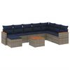 vidaXL Ensemble de canap&eacute; de jardin 9 pcs avec coussins gris r&eacute;sine tress&eacute;e