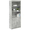 vidaXL Buffet haut gris b&eacute;ton 70x35x180 cm bois d'ing&eacute;nierie