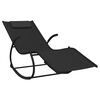 vidaXL Chaises longues à bascule 2 pcs Noir Acier et textilène