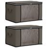 vidaXL Bo&icirc;te de rangement avec fen&ecirc;tre lat&eacute;rale transparente 2 pc Gris
