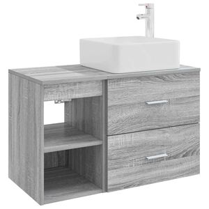 vidaXL Ensemble de mobilier de salle de bain 2 pc Sonoma gris