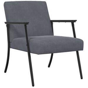 vidaXL fauteuil Gris fonc&eacute; Velours