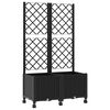 vidaXL Bac de jardin avec treillis et roues Noir 80 x 40 x 146 cm PP