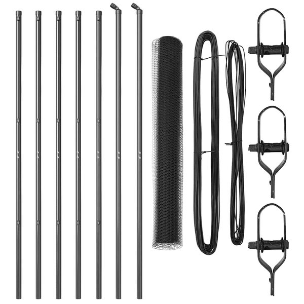 vidaXL Poteau de cl&ocirc;ture. Gris 10 x 1,4 m (treillis de 13 mm)