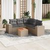 vidaXL Salon de jardin avec coussins 6 pcs beige r&eacute;sine tress&eacute;e
