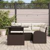 vidaXL Ensemble de canap&eacute; de jardin 5 pcs Marron Poly rotin