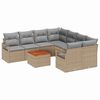 vidaXL Ensemble de canap&eacute; de jardin 9 pc Beige polyrotin