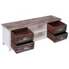 vidaXL Meuble TV Blanc et marron 115x30x40 cm Bois de Paulownia