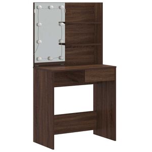vidaXL Coiffeuse avec LED Ch&ecirc;ne marron 74,5x40x141 cm