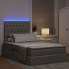 vidaXL Lit avec rangement et LED avec LED Taupe 120 x 190 cm Polyester