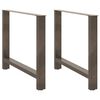 vidaXL Pieds de table &agrave; manger en acier naturel 2 pi&egrave;ces 90 x (72-73) cm Acier