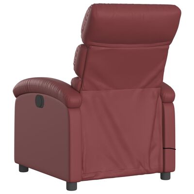 vidaXL Fauteuil de massage inclinable électrique rouge bordeaux