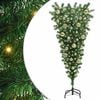 vidaXL Sapins de No&euml;l artificiels pr&eacute;-&eacute;clair&eacute;s &agrave; l'envers avec ensemble de boules