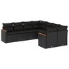 vidaXL Salon de jardin 8 pcs avec coussins noir r&eacute;sine tress&eacute;e