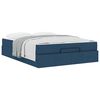 vidaXL Cadre de lit avec matelas avec matelas 2 pcs Bleu tissu