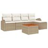 vidaXL Ensemble de canap&eacute; de jardin avec coussin 6 pcs Beige polyrotin