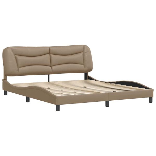 vidaXL Cadre de lit sans matelas Hvar cappuccino 180x200 cm similicuir