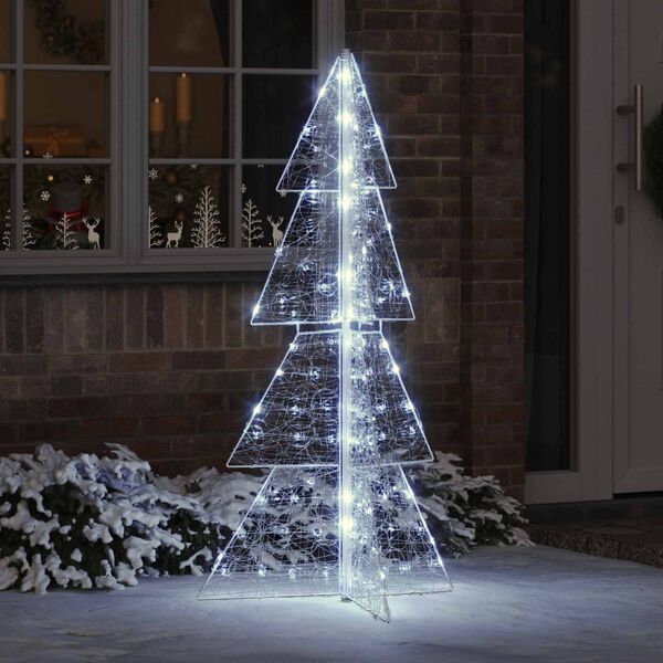 vidaXL Sapin de No&euml;l avec 160 LED Blanc Froid 150 cm Acrylique