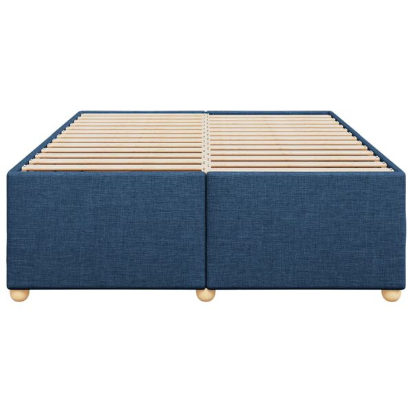 vidaXL Cadre de lit sans matelas bleu 140x200 cm tissu