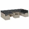 vidaXL Ensemble de canap&eacute; de jardin 11 pc Gris clair 100 x 55 x 73 cm