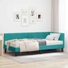 vidaXL Cadre de lit d'angle avec matelas Autre 2 pcs Turquoise Velours