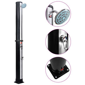 vidaXL Douche solaire d'ext&eacute;rieur avec pomme de douche et robinet 40 L
