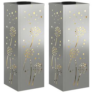 vidaXL Lumi&egrave;re de chemin LED solaire 2 pc Blanc chaud 18 x 18 x 50 cm