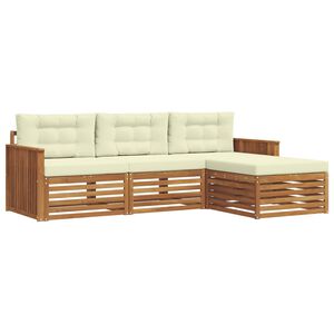 vidaXL Ensemble de canap&eacute;s d'ext&eacute;rieur 4 pc Naturel et Cr&egrave;me
