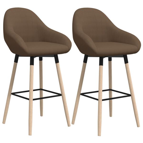 vidaXL Tabourets de bar lot de 2 Marron Tissu