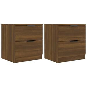 vidaXL Tables de chevet 2 pcs Ch&ecirc;ne marron Bois d'ing&eacute;nierie