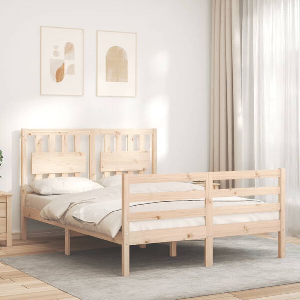 vidaXL Cadre de lit sans matelas 120x200 cm bois massif