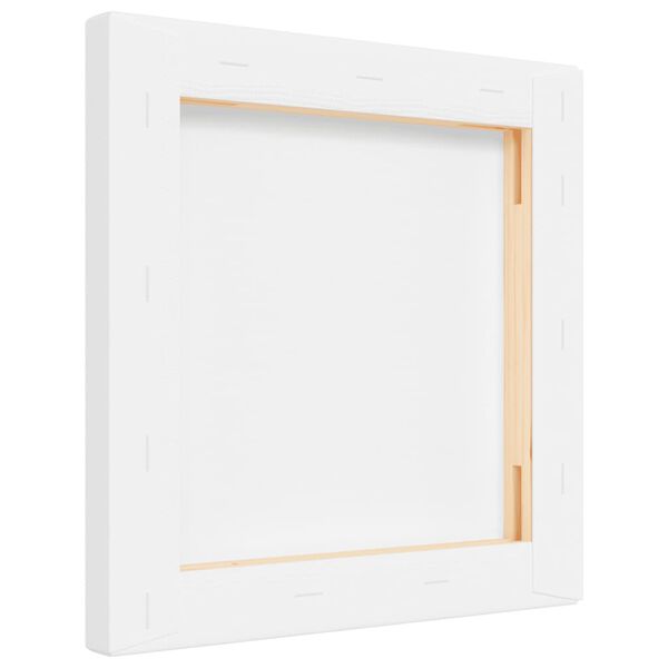 vidaXL Toiles &agrave; peindre 12 pcs blanc tissu et bois massif pin