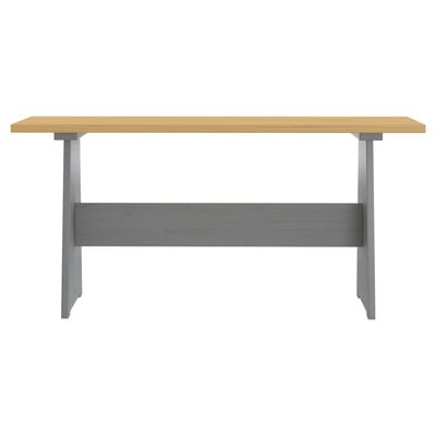 vidaXL Table à manger et banc REINE marron miel gris bois pin solide