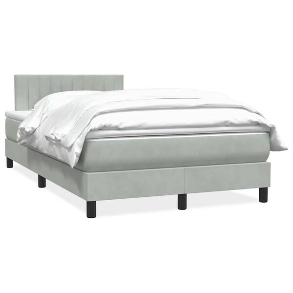 vidaXL Sommier &agrave; lattes de lit et matelas gris clair 120x220cm velours
